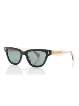 Shisen Fox - Himiko Black - Champagne & Polarized Frame Grey Lens Sunglasses (52)