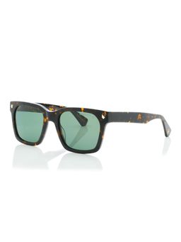 Shisen Fox - Ukiyo Dark Brown & Polarized Frame Green Lens Sunglasses (54)