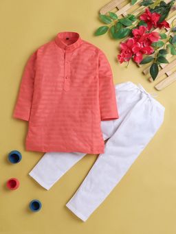 Jeetethnics - Pink Stripes Regular Kurta with Pyjama