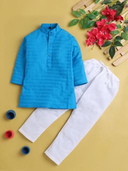 Jeetethnics - Blue Stripes Regular Kurta with Pyjama