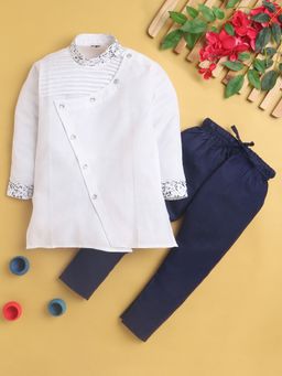 Jeetethnics - White Solid Regular Kurta with Pyjama