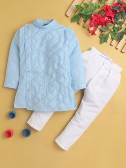 Jeetethnics - Blue Embroidered Regular Kurta with Pyjama