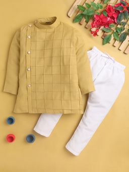 Jeetethnics - Beige Solid Regular Kurta with Pyjama