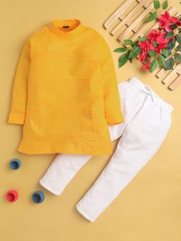 Jeetethnics - Yellow Stripes Regular Kurta with Pyjama