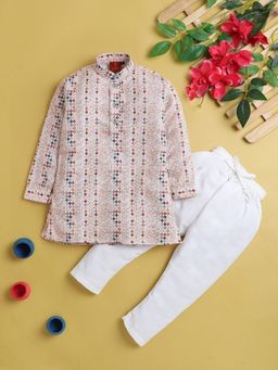 Jeetethnics - Multi-Color Printed Regular Kurta with Pyjama