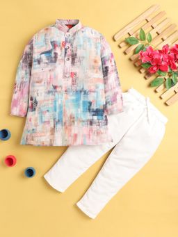 Jeetethnics - Multi-Color Abstract Regular Kurta with Pyjama