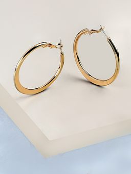 Zaveri Pearls - Gold Tone Classy Contemporary Hoop Earring