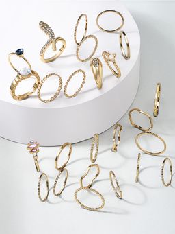 Zaveri Pearls - Gold Tone 25 Stunning Stackable Finger Rings