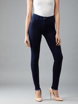DOLCE CRUDO - Navy Blue Skinny Fit Mid Rise Denim Jeans