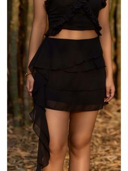 The Clothing Factory - Black Asymmetrical Layered Skirt