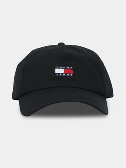 Tommy Hilfiger - Typographic Black Cotton Baseball Cap