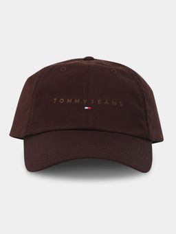 Tommy Hilfiger - Typographic Brown Cotton Baseball Cap