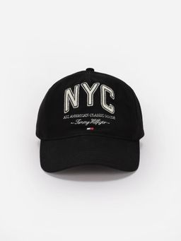 Tommy Hilfiger - Typographic Black Cotton Baseball Cap