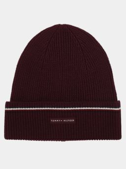 Tommy Hilfiger - Typographic Red Wool Blend Beanie