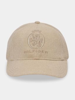 Tommy Hilfiger - Typographic Beige Wool Blend Baseball Cap
