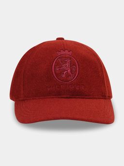 Tommy Hilfiger - Typographic Red Wool Blend Baseball Cap