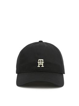 Tommy Hilfiger - Solid Black Cotton Baseball Cap