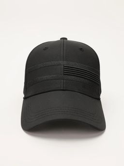 Tommy Hilfiger - Solid Black Cotton Baseball Cap