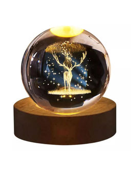 Awestuffs - Deer 3D Crystal Ball Night Light Glass Lamp