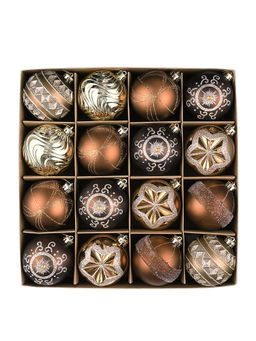 Little Surprise Box - Brown Themed Christmas Hanging Ornaments (Set Of 16)