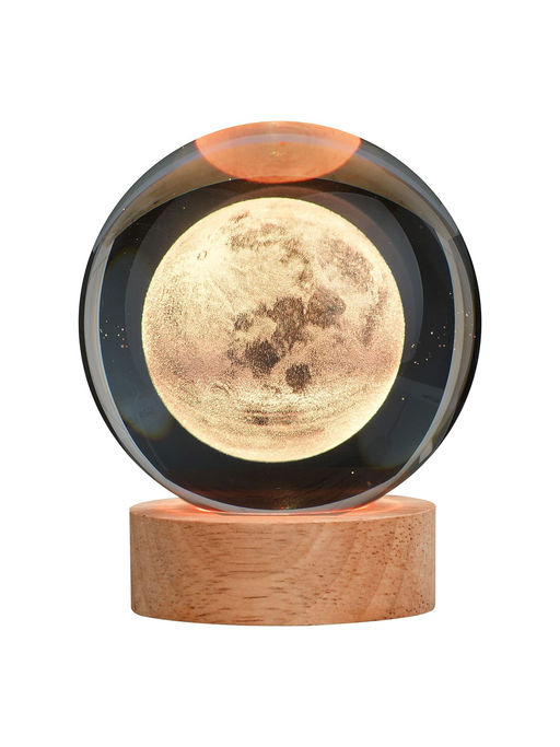 Awestuffs Moon 3D Crystal Ball Night Light Glass Lamp