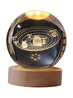 Awestuffs - Solar System 3D Crystal Ball Night Light Glass Lamp