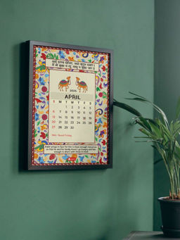 Indigifts - Black Calender Sheet Motivational Quote Frame (Set Of 14)