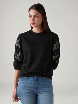 Levi's - Black Regular Fit Embroidery Top