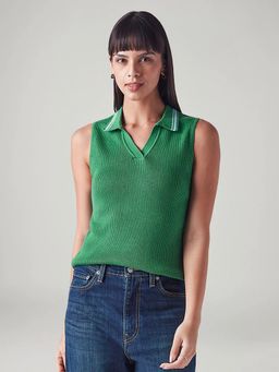 Levi's - Green Textured Regular Fit Knitted Top