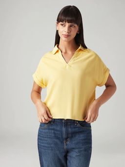 Levi's - Yellow Solid Relaxed Fit Linen Top