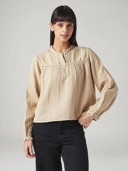 Levi's - Beige Embroidered Regular Fit Top
