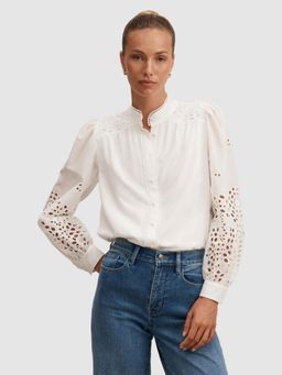 Forever New - White Sutton Embroidered Detail Blouse