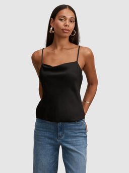 Forever New - Black Tamsyn Satin Top