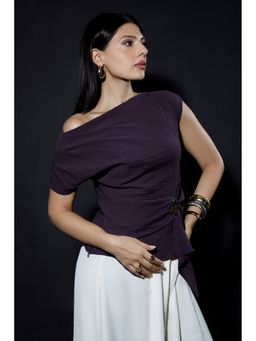 COLOR CAPITAL - Purple Draped Top