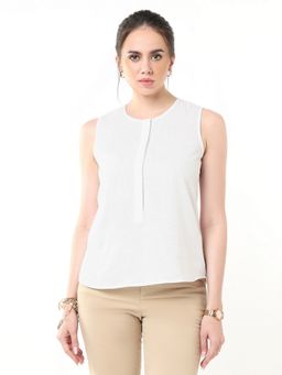 Gazillion - White Gusta Pin Tucks Top