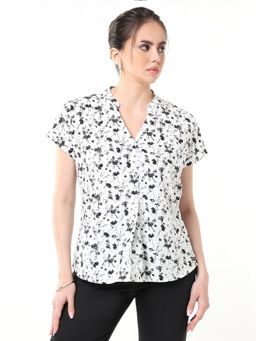 Gazillion - White Galia White Floral Printed Top