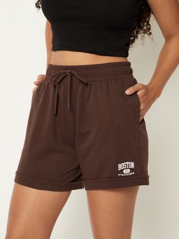 max - Brown Women Printed Shorts
