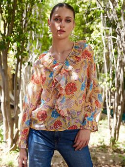 STREET 9 - Yellow Ruffle Top