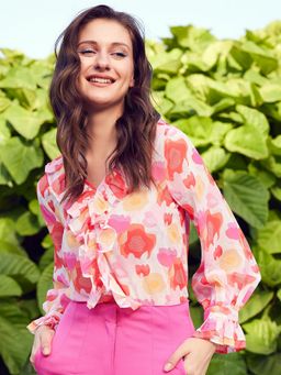 STREET 9 - Pink Ruffle Top