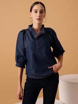STREET 9 - Navy Blue Denim Top