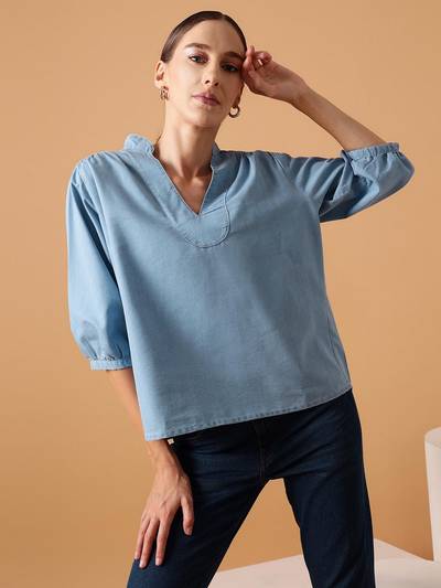 Blue Denim Top