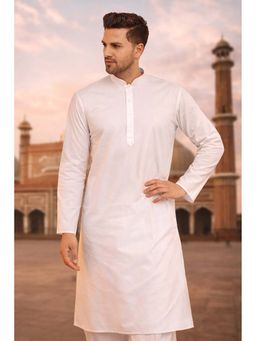 Vastramay - Mens White Cotton Kurta