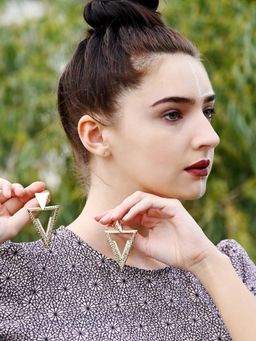 Odette - Beautiful Triangular Gold Earrings
