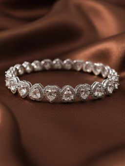 Estele - Luxe Rhodium Plated White CZ Heart Bracelet | Statement Sparkle