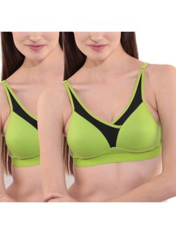 Floret - Pack of 2 Full-Coverage Sports Bras T 3001 - Green