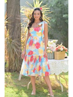 Ombrello - Multicolour Embroidered Maxi Dress