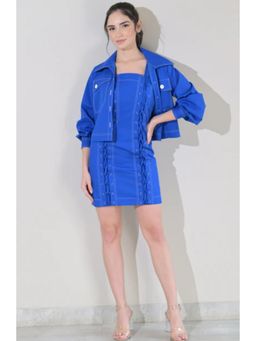 Ombrello - Regal Blue Dress With Jacket (Set of 2)
