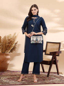 Anekaant - Tribal White & Multi Ethnic Motifs Embellished Cotton Canvas Sling Bag