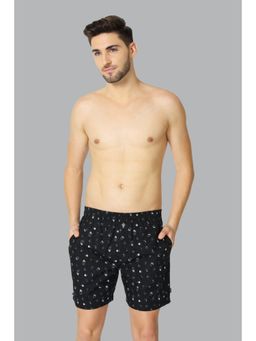 Van Heusen Innerwear - Men Elasticized Waistband & Printed Boxer Shorts - Black