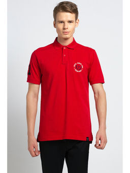 Van Heusen Innerwear - Men Varsity Inspired & Short Sleeve Polo T-Shirt - Red